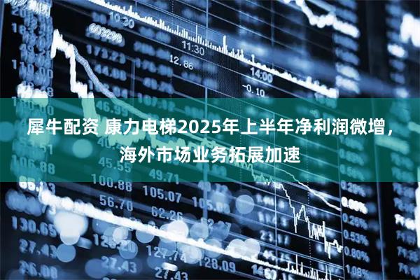 犀牛配资 康力电梯2025年上半年净利润微增，海外市场业务拓展加速